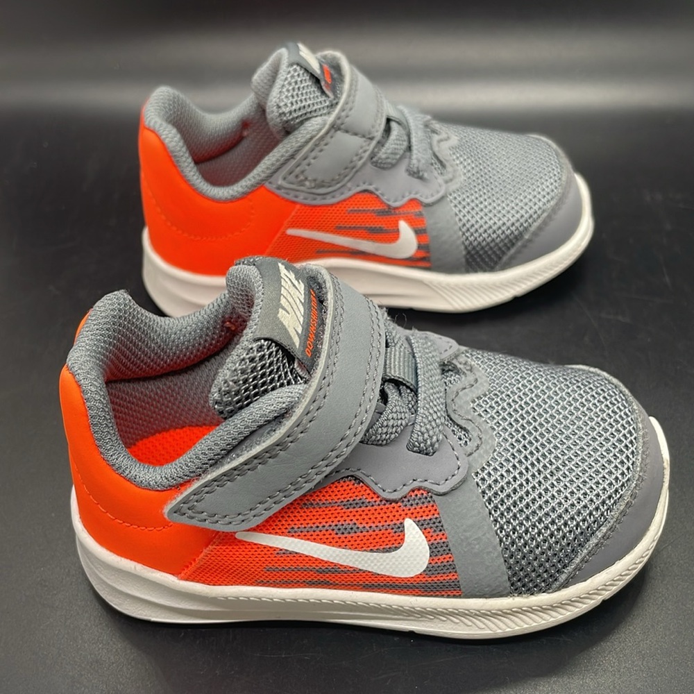 Nike Downshifter 8 Toddler Gray & Orange Shoes Size 5C - Picture 4 of 9